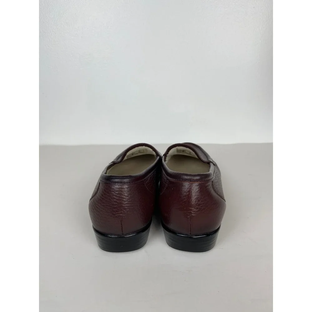 SAS Tripad Comfort Women's Burgundy Pebbled Slip On Leather Loafers 8 Wide USA